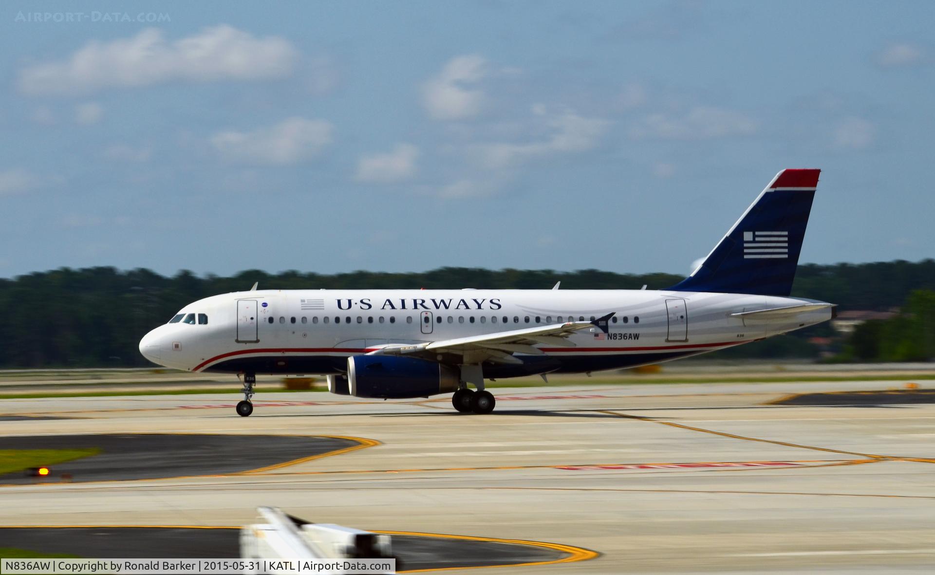 N836AW, 2005 Airbus A319-132 C/N 2570, Takeoff Atlanta