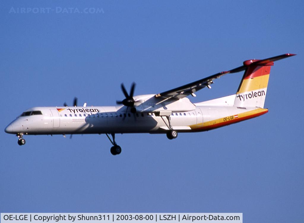 OE-LGE, 2001 De Havilland Canada DHC-8-402Q Dash 8 C/N 4042, Landing rwy 16