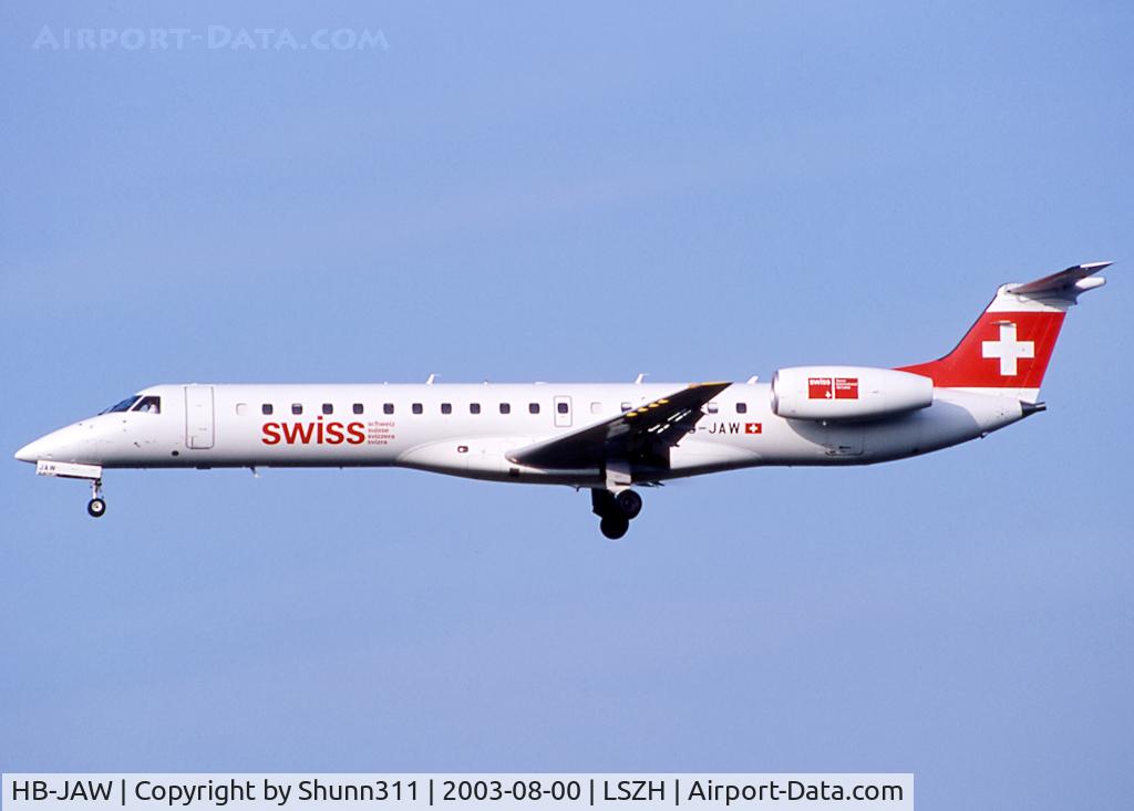 HB-JAW, Embraer EMB-145LU (ERJ-145LU) C/N 145580, Landing rwy 16