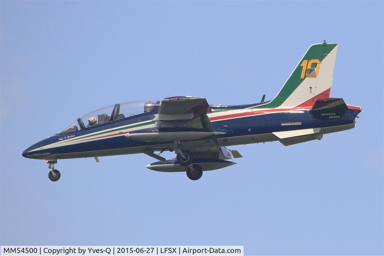 MM54500, Aermacchi MB-339PAN C/N 6707/102/AA048, Italian Air Force Aermacchi MB-339PAN, N°10 of Frecce Tricolori Aerobatic Team 2015, Luxeuil-Saint Sauveur Air Base 116 (LFSX) Open day 2015