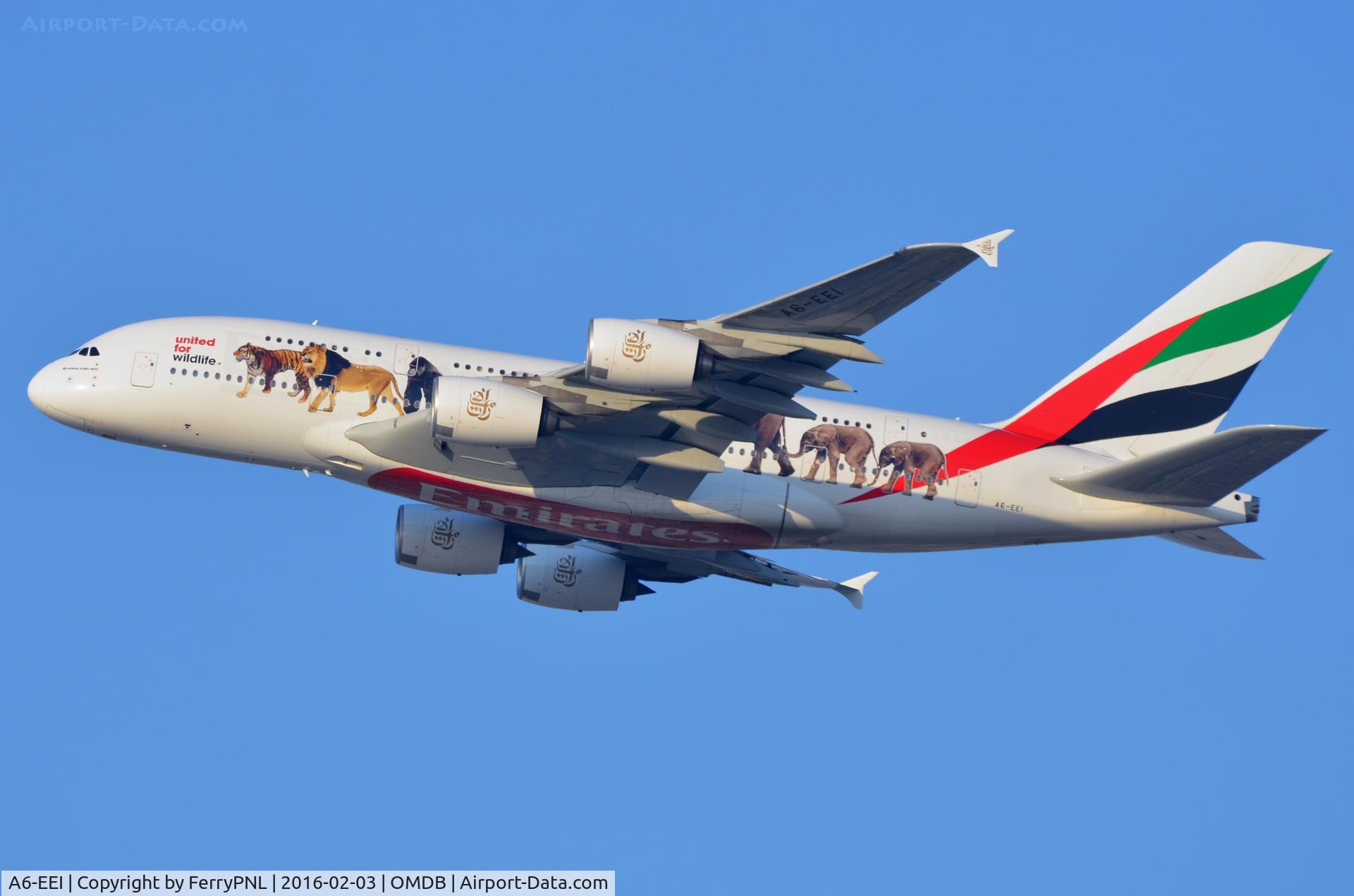 A6-EEI, 2012 Airbus A380-861 C/N 123, Emirates A388 with a noble cause applied.