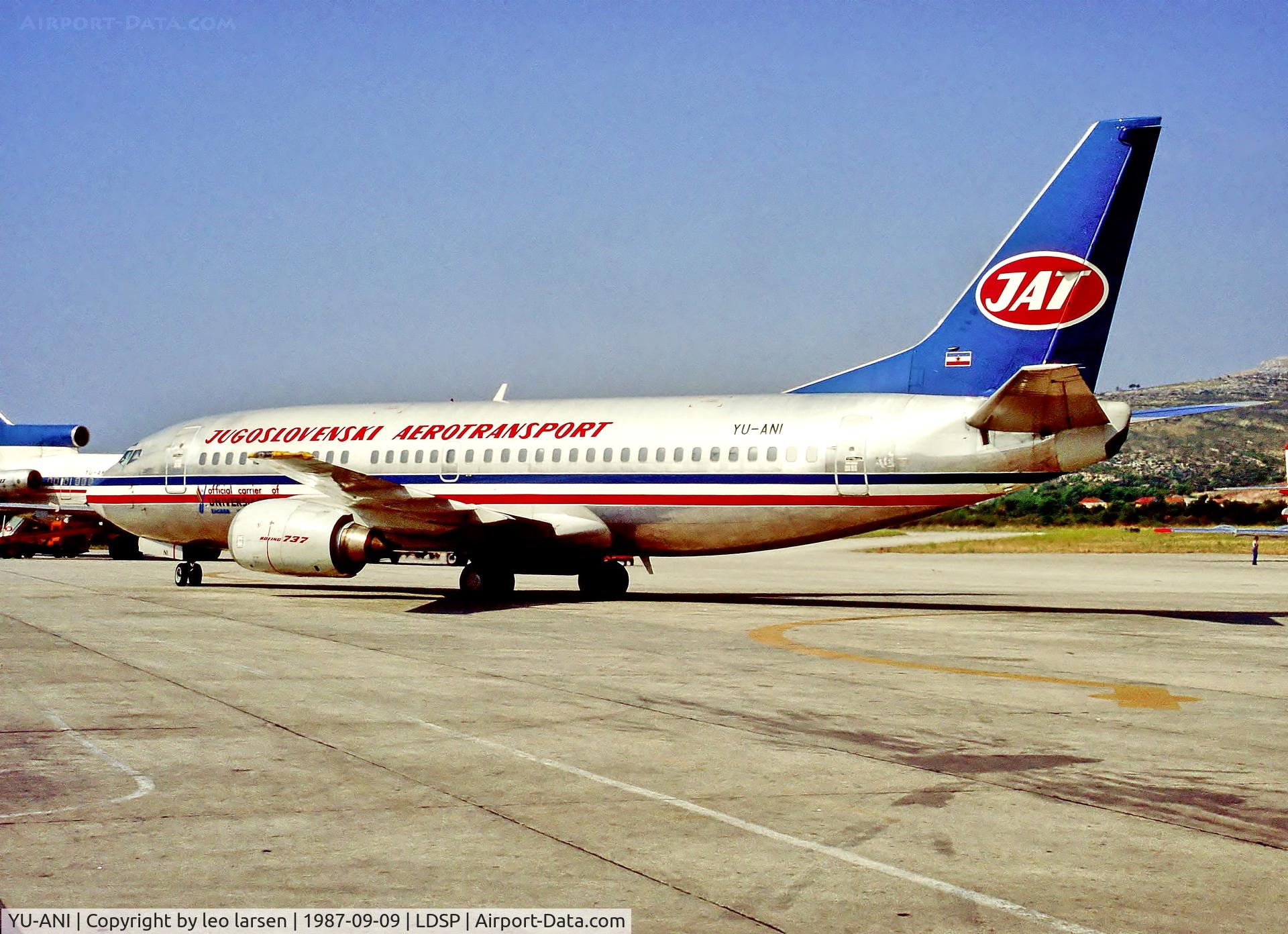 YU-ANI, 1985 Boeing 737-3H9 C/N 23416, Split 9.9.87