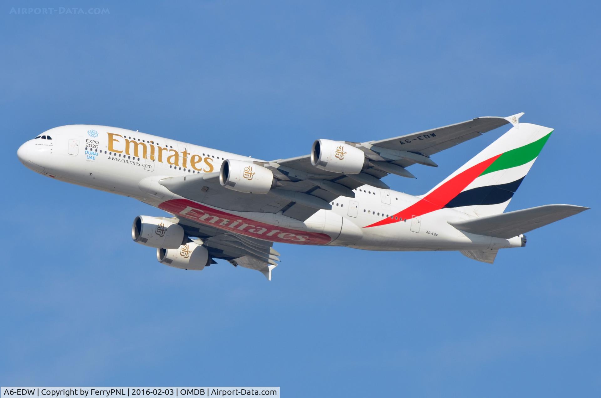 A6-EDW, 2012 Airbus A380-861 C/N 103, Emirates A388 departing.