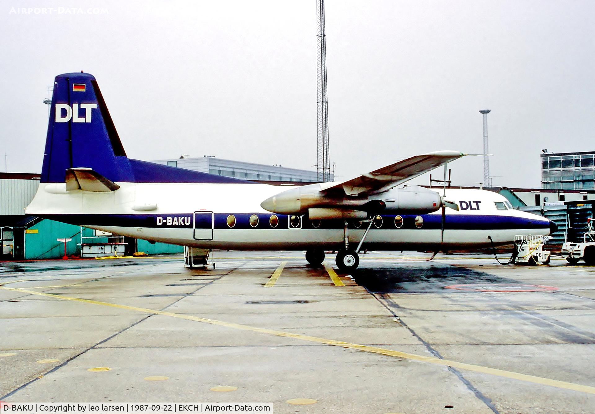 D-BAKU, 1959 Fokker F-27-200 Friendship C/N 10137, Copenhagen 22.9.87