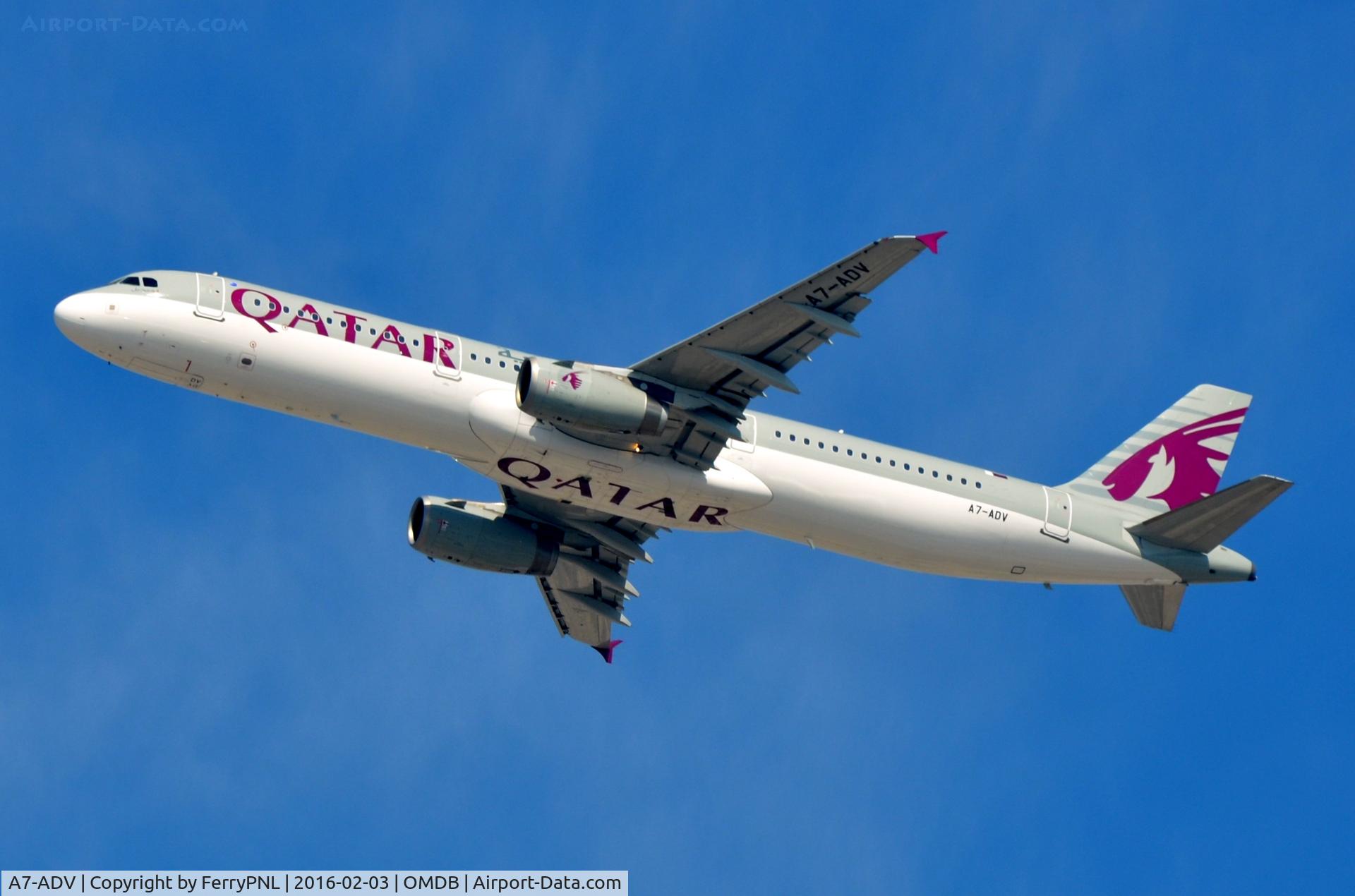 A7-ADV, 2007 Airbus A321-231 C/N 3274, Qatar A321 heading for Doha.