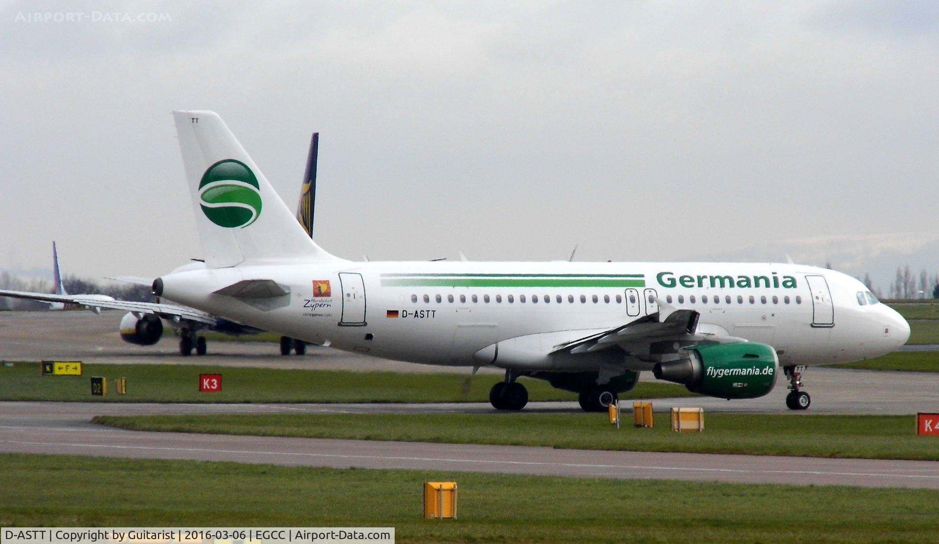 D-ASTT, 2008 Airbus A319-112 C/N 3560, At Manchester