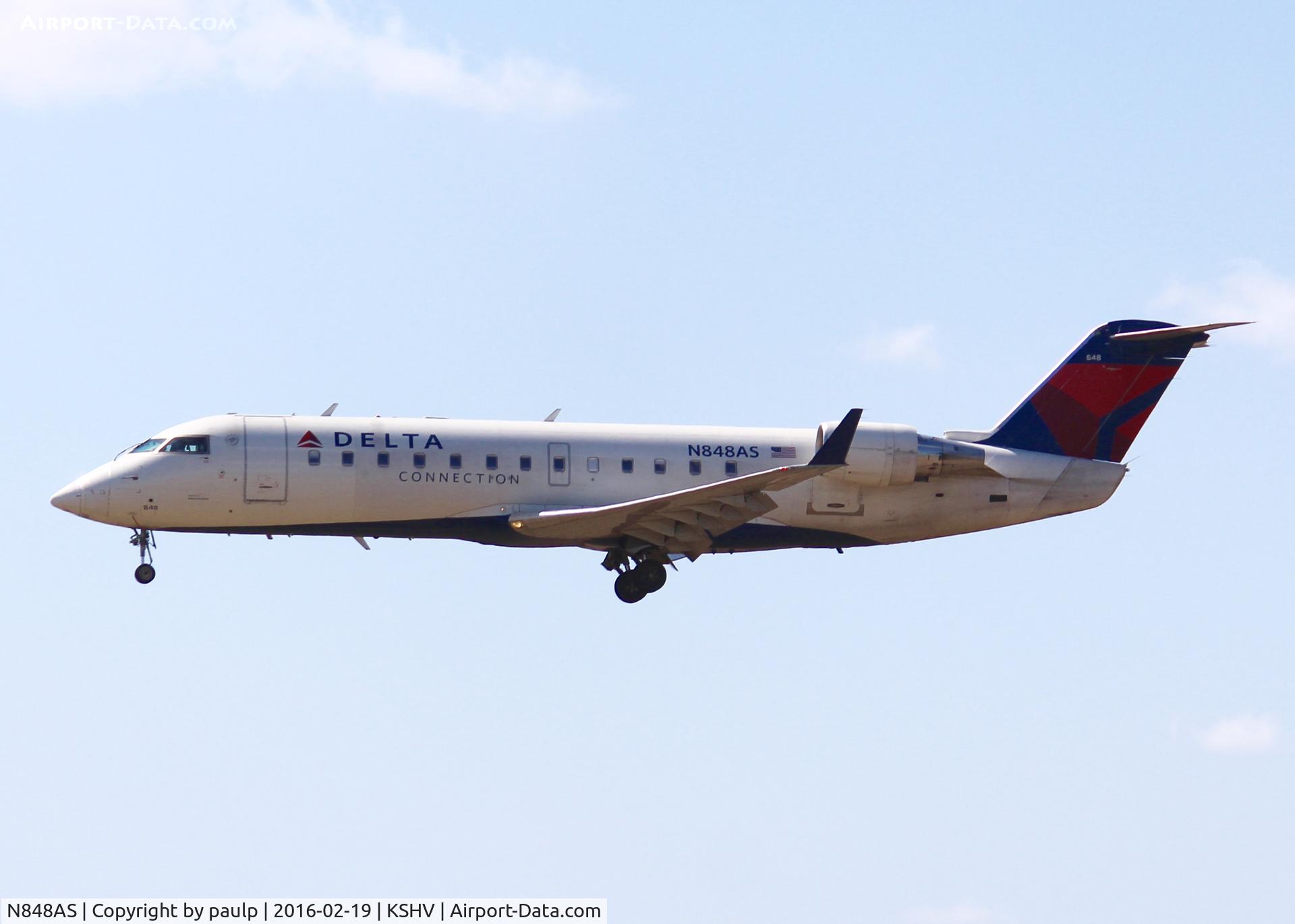 N848AS, 1999 Bombardier CRJ-200ER (CL-600-2B19) C/N 7339, At Shreveport Regional.