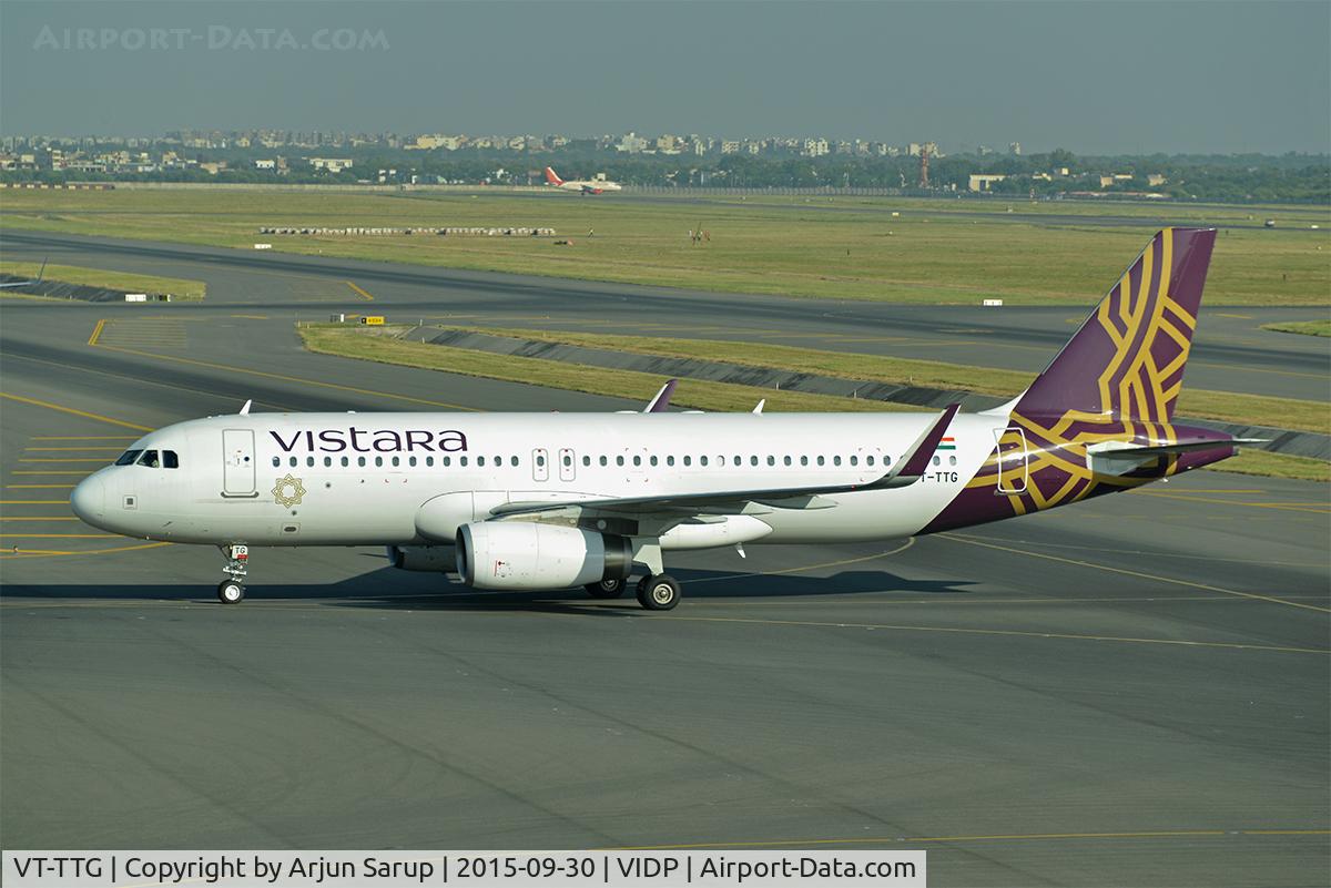 VT-TTG, 2015 Airbus A320-232 C/N 6513, Taxiing in to IGIA T-3 in the afternoon.