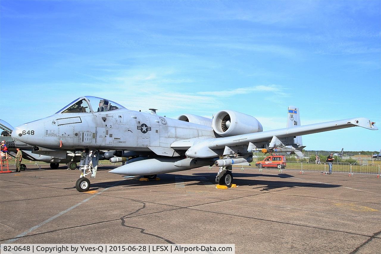 82-0648, 1982 Fairchild Republic A-10C Thunderbolt II C/N A10-0696, US Air Force Fairchild Republic A-10A Thunderbolt II, Static display, Luxeuil-Saint Sauveur Air Base 116 (LFSX) Open day 2015
