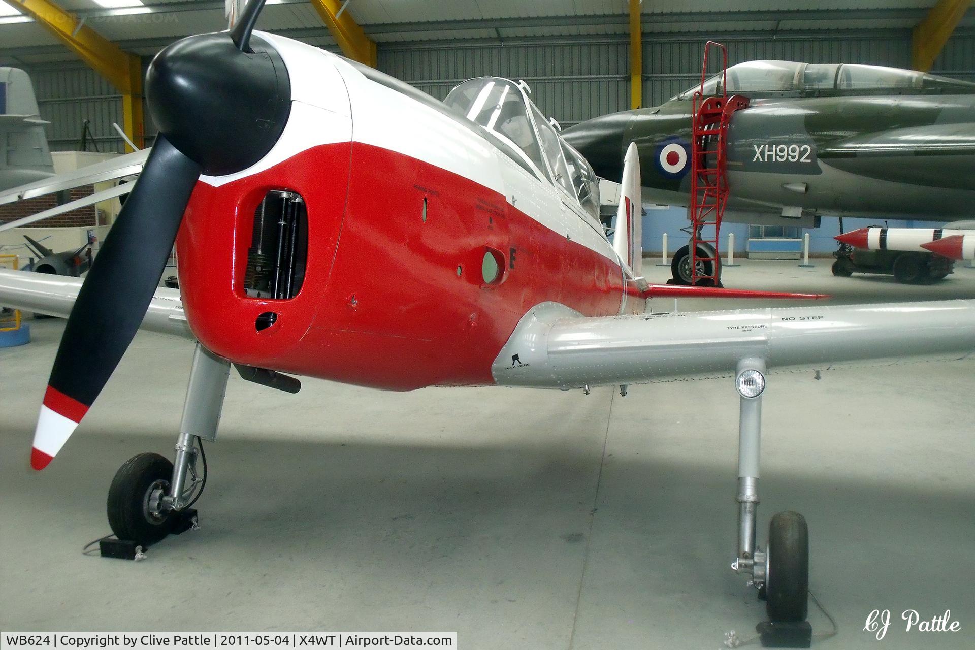 WB624, 1950 De Havilland DHC-1 Chipmunk T.10 C/N C1/0065, On display at the Newark Air Museum, Winthorpe, Nottinghamshire. X4WT