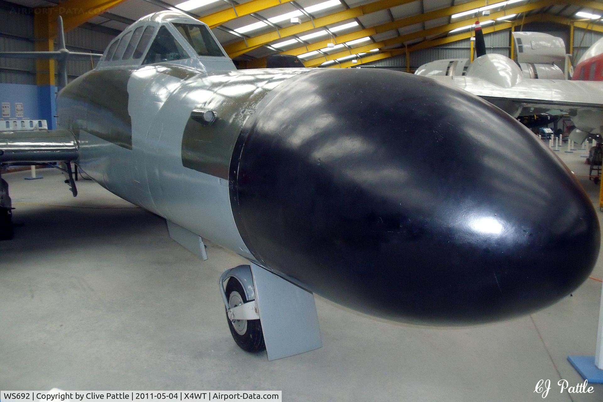 WS692, Gloster Meteor NF.12 C/N Not found WS692, On display at the Newark Air Museum, Winthorpe, Nottinghamshire. X4WT