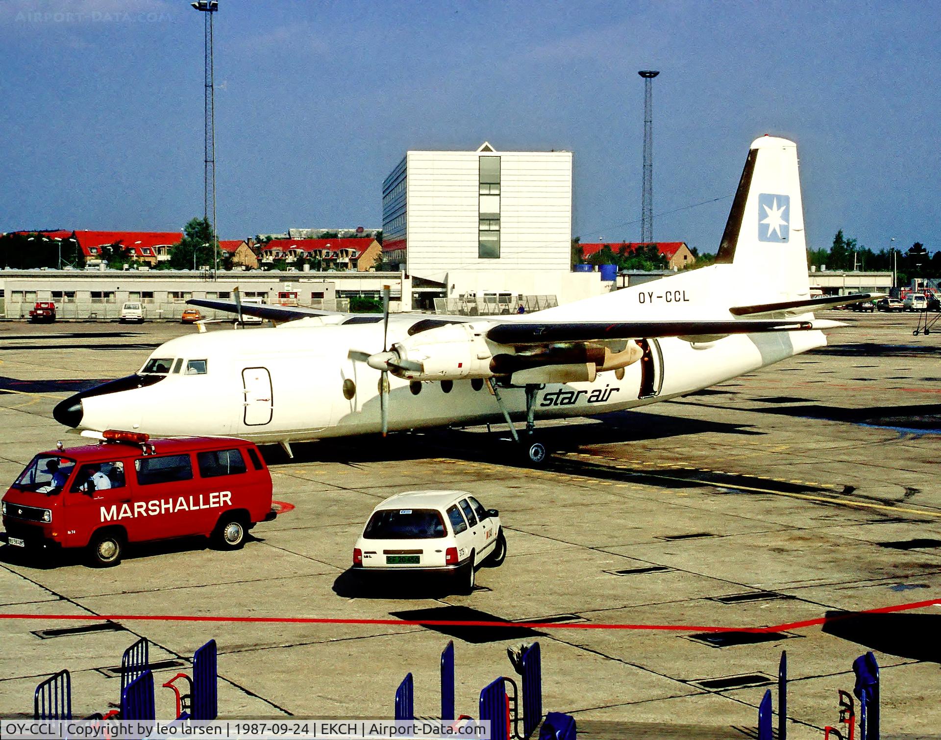 OY-CCL, 1970 Fokker F.27-600 Friendship C/N 10450, Copenhagen 24.9.87