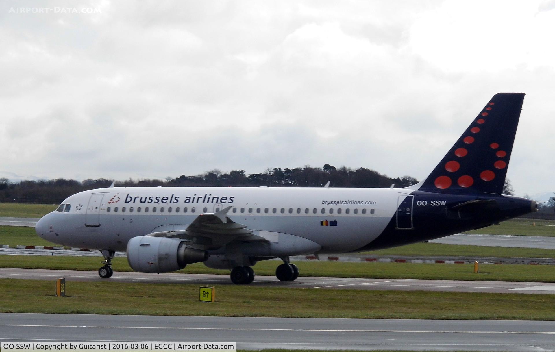 OO-SSW, 2007 Airbus A319-111 C/N 3255, At Manchester