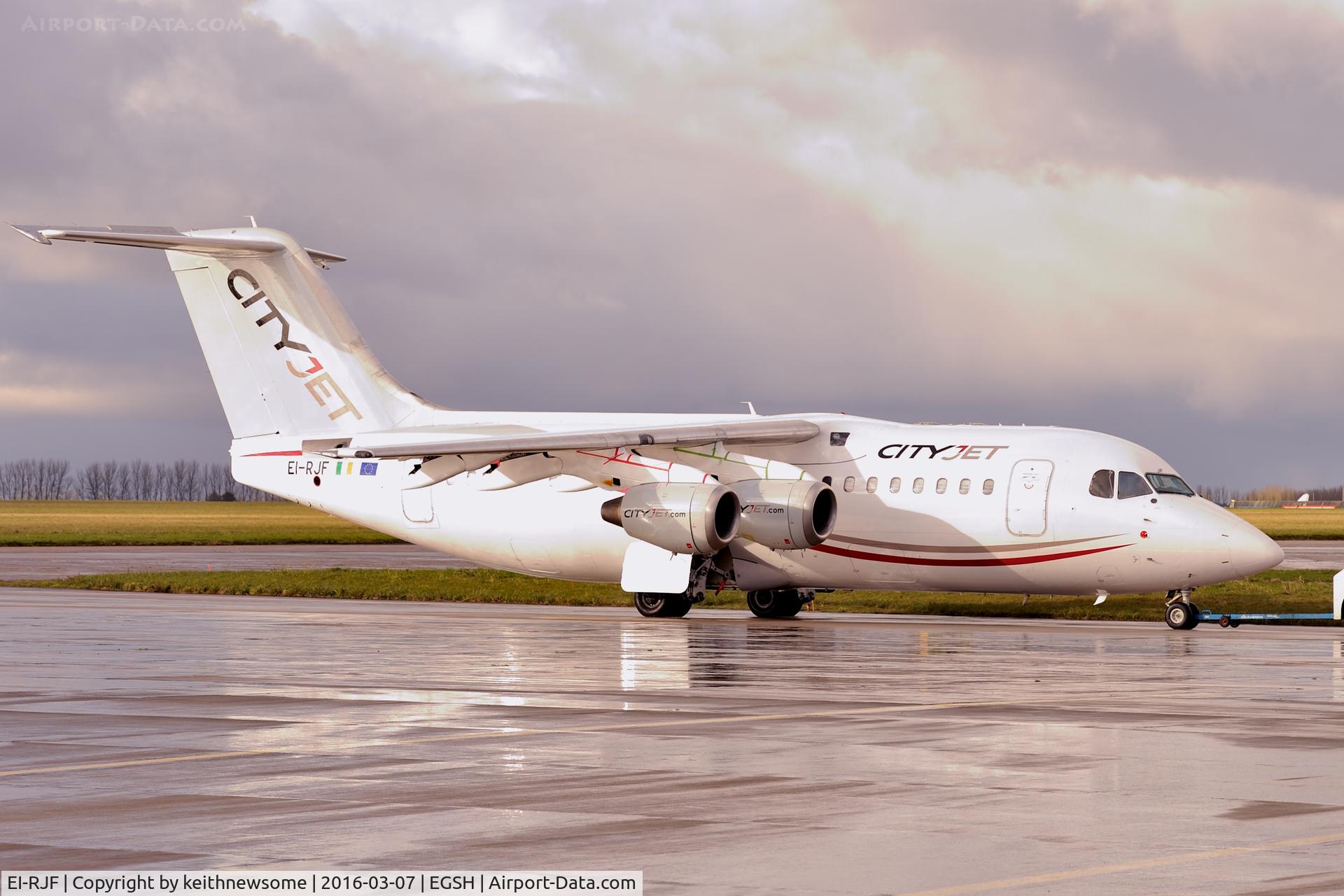 EI-RJF, 1998 British Aerospace Avro 146-RJ85A C/N E2337, Towed following engine run session.