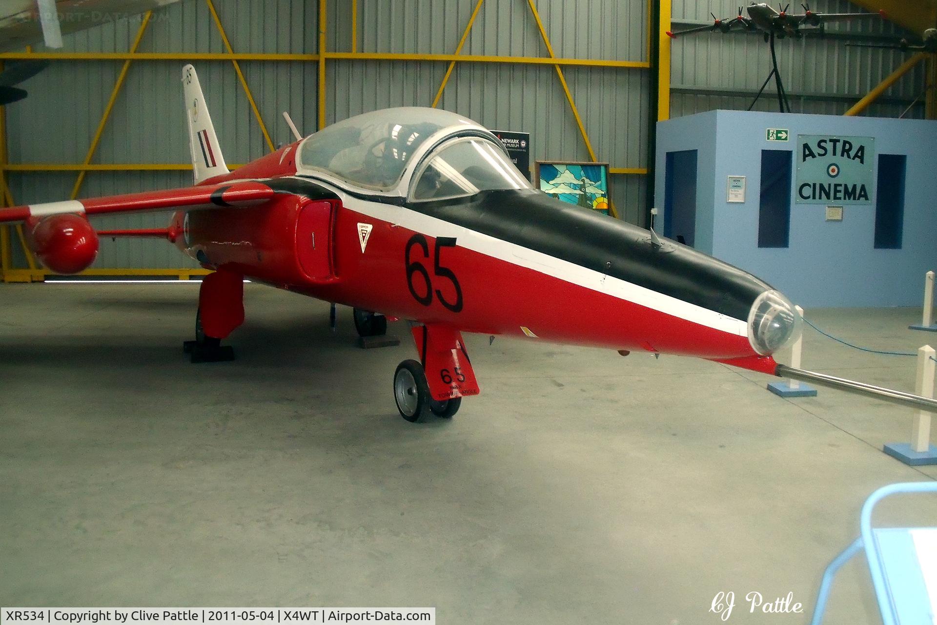 XR534, 1963 Hawker Siddeley Gnat T.1 C/N FL545, On display at the Newark Air Museum, Winthorpe, Nottinghamshire. X4WT
