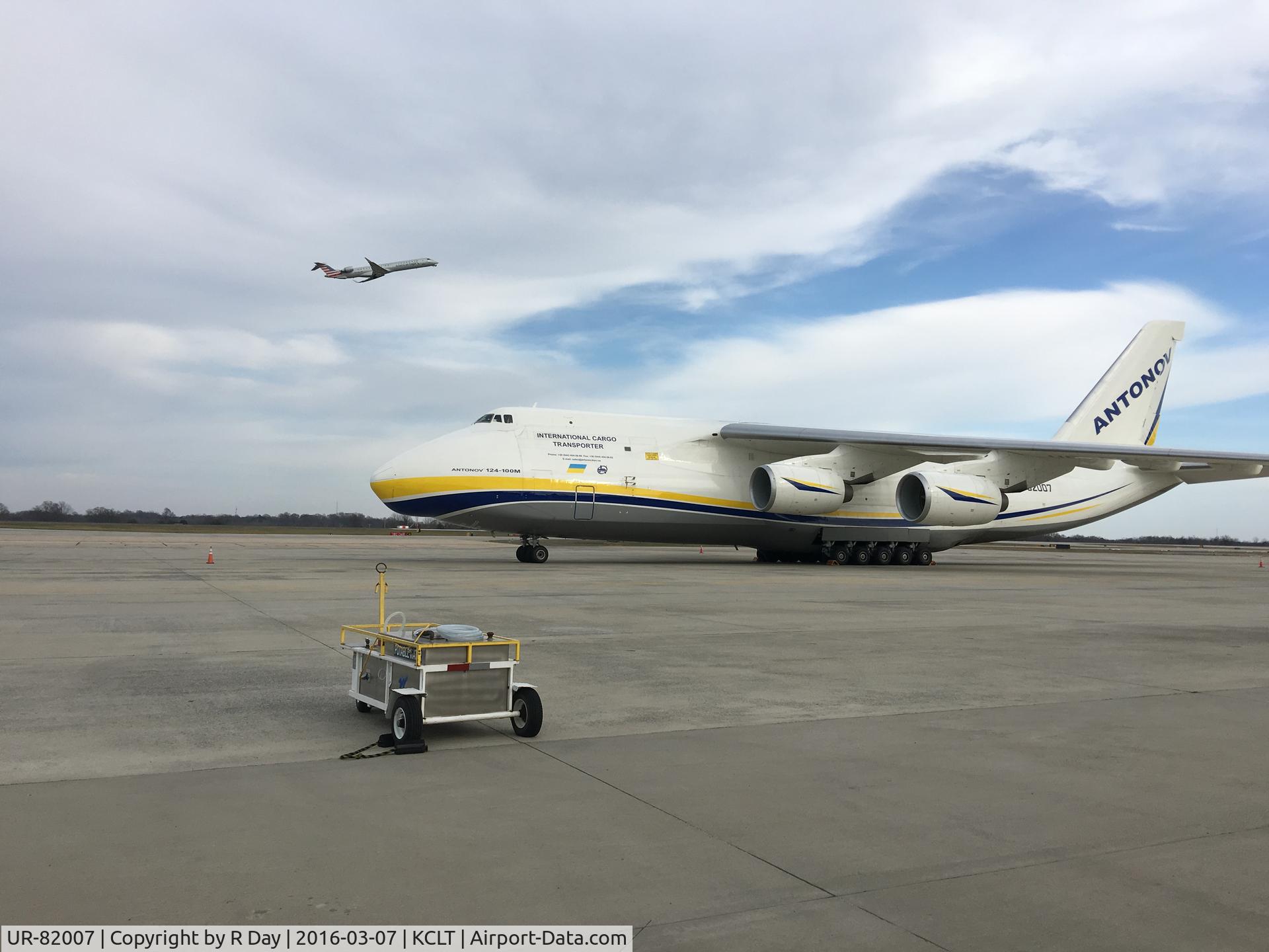 UR-82007, 1988 Antonov An-124-100 Ruslan C/N 19530501005, UR-82007 on tarmac at Charlotte-Douglas Airport