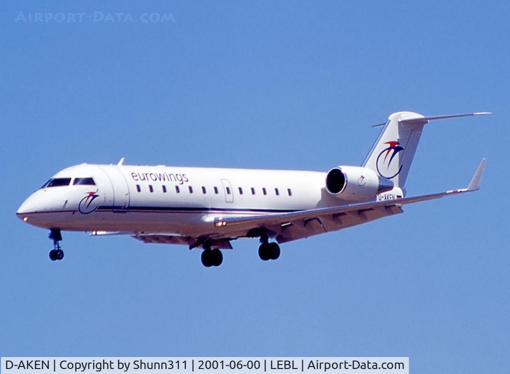 D-AKEN, 2001 Bombardier CRJ-200ER (CL-600-2B19) C/N 7489, Landing rwy 25