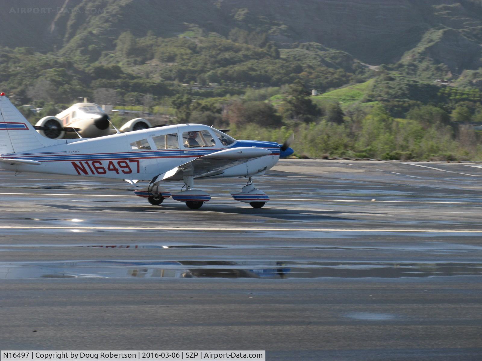 N16497, 1973 Piper PA-28-235 Cherokee Charger C/N 28-7310101, 1973 Piper PA-28-235 CHEROKEE CHARGER, Lycoming O-540-D4B5 235 Hp, landing roll Rwy 22