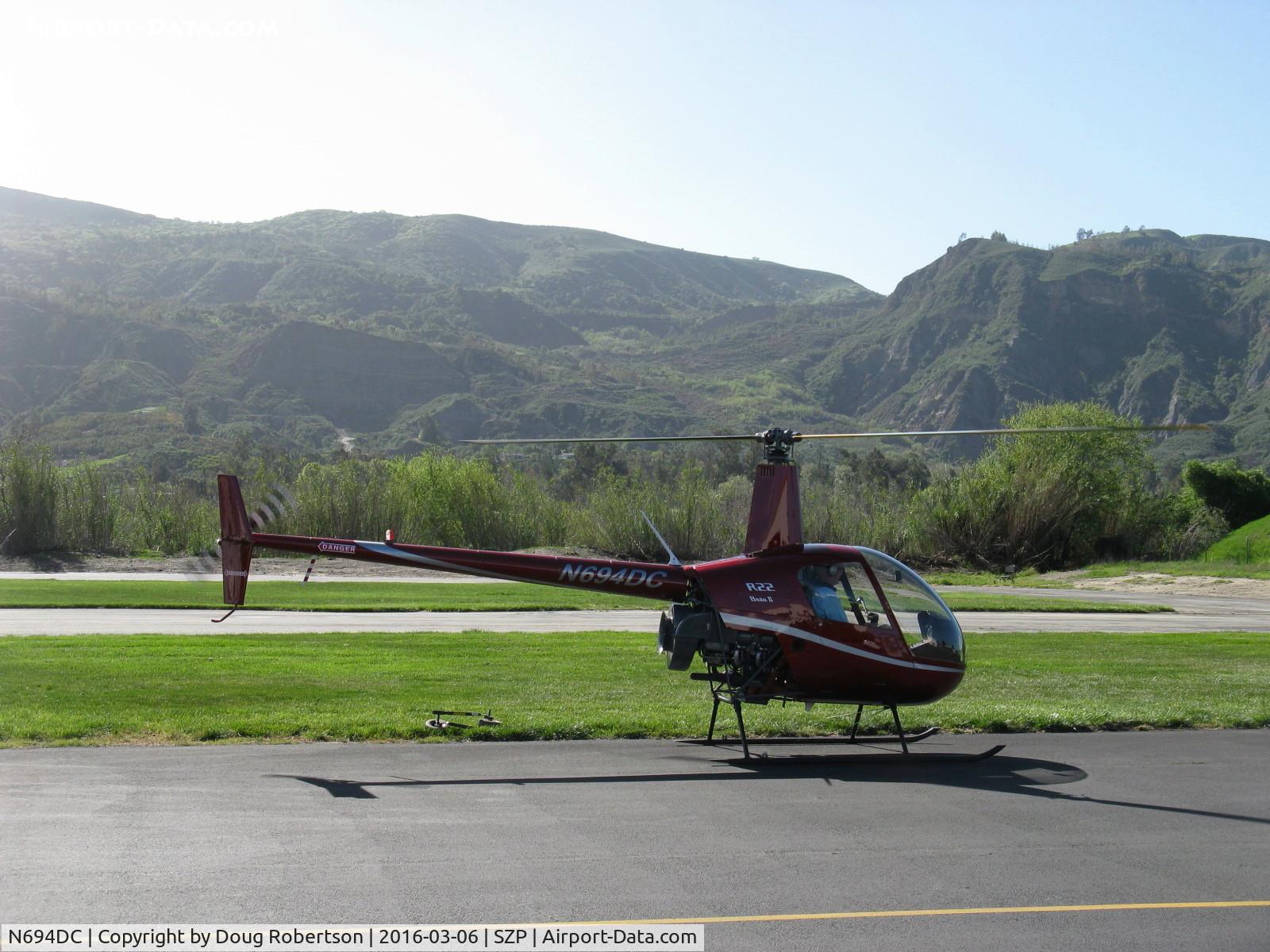 N694DC, 2004 Robinson R22 Beta C/N 3573, 2004 Robinson R22 BETA II, Lycoming O-360 derated to 131 Hp, landed