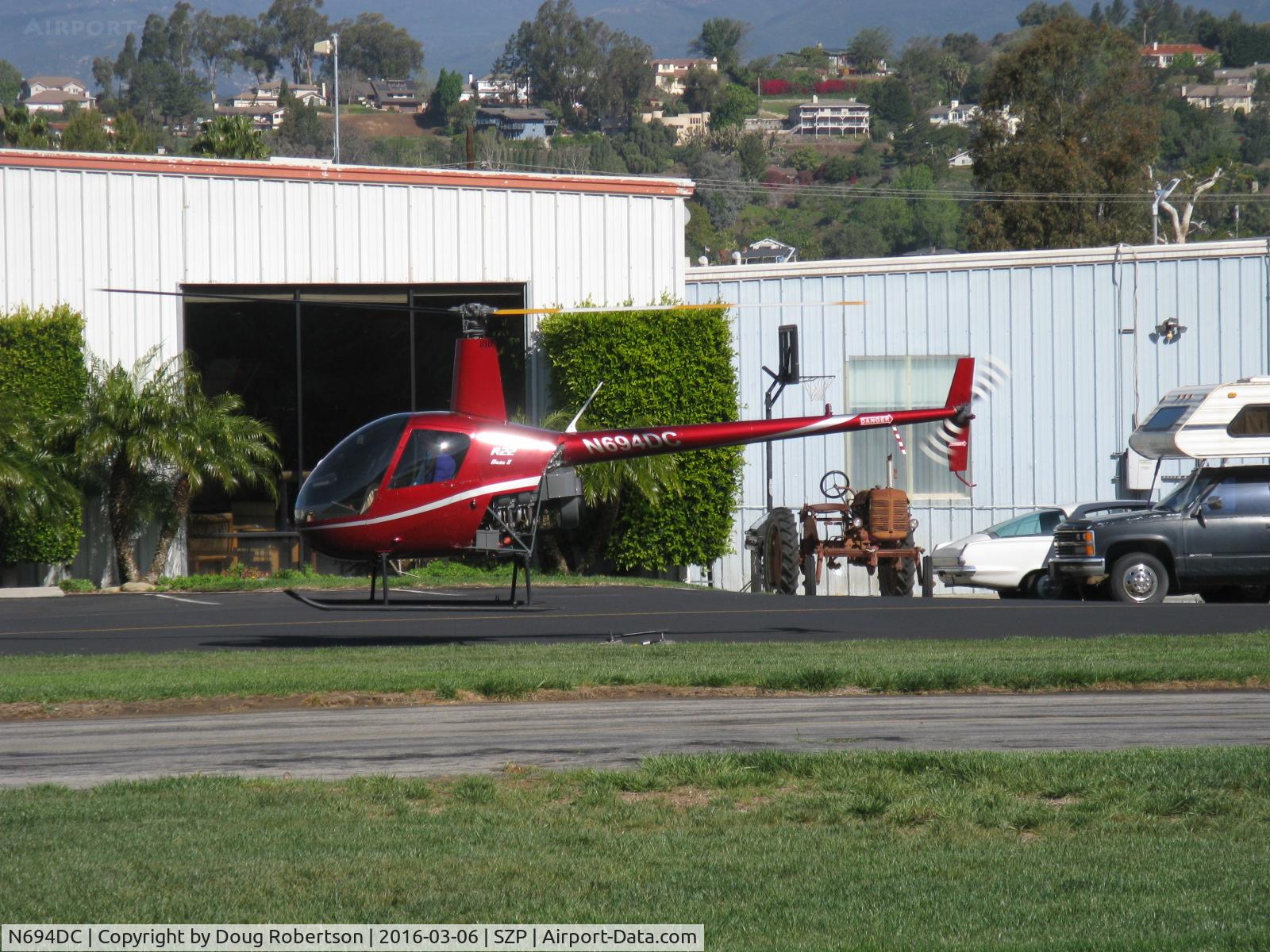 N694DC, 2004 Robinson R22 Beta C/N 3573, 2004 Robinson R22 BETA II, Lycoming O-360 derated to 131 Hp, hover to landing