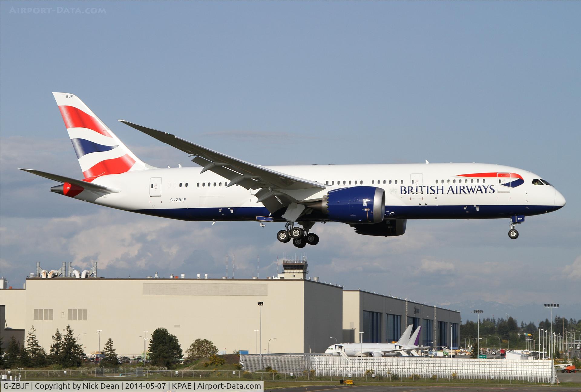 G-ZBJF, 2013 Boeing 787-8 Dreamliner C/N 38613, KPAE returning from a test flight.