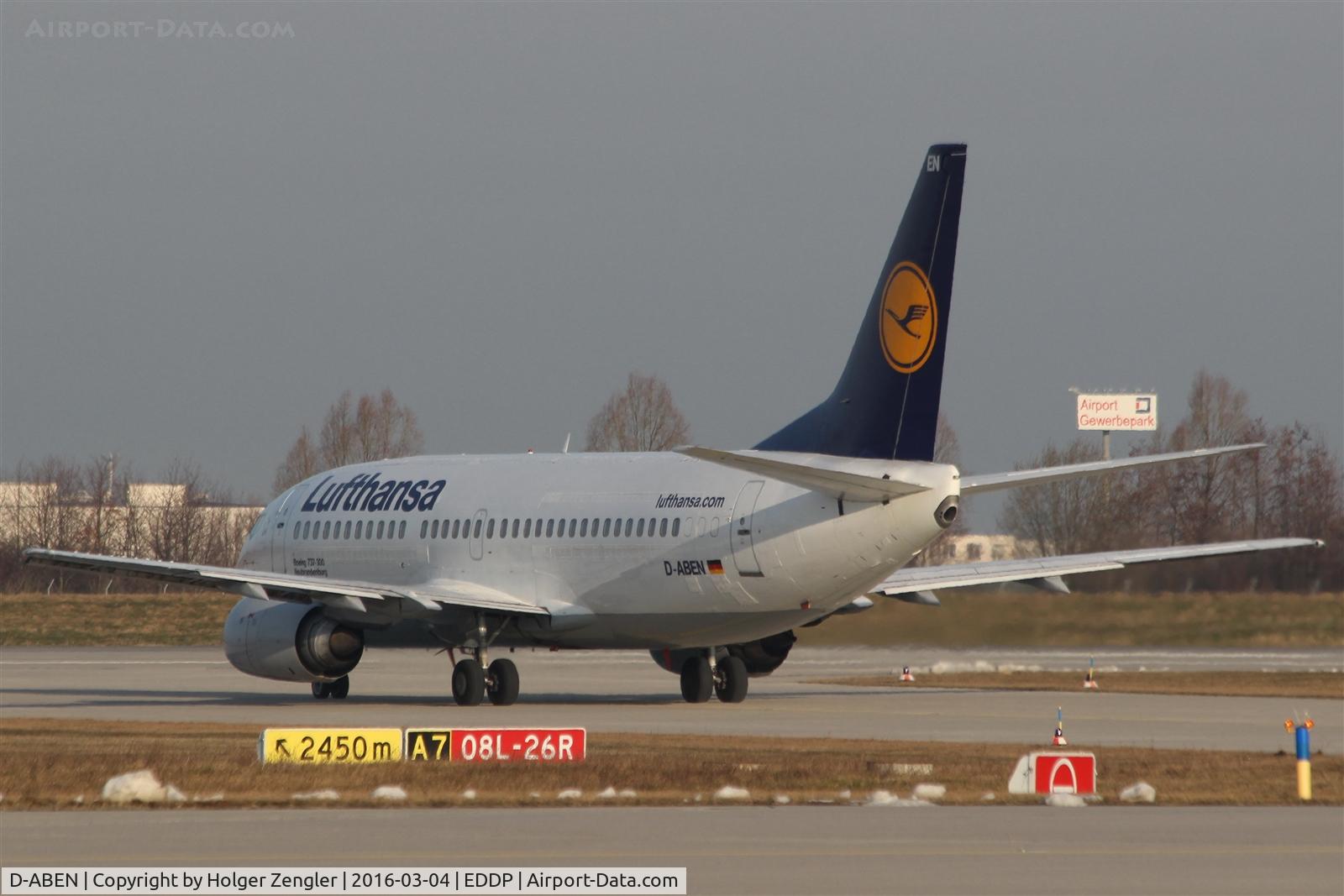 D-ABEN, 1991 Boeing 737-330 C/N 26428, On twy A7 expecting departure on rwy 26R...