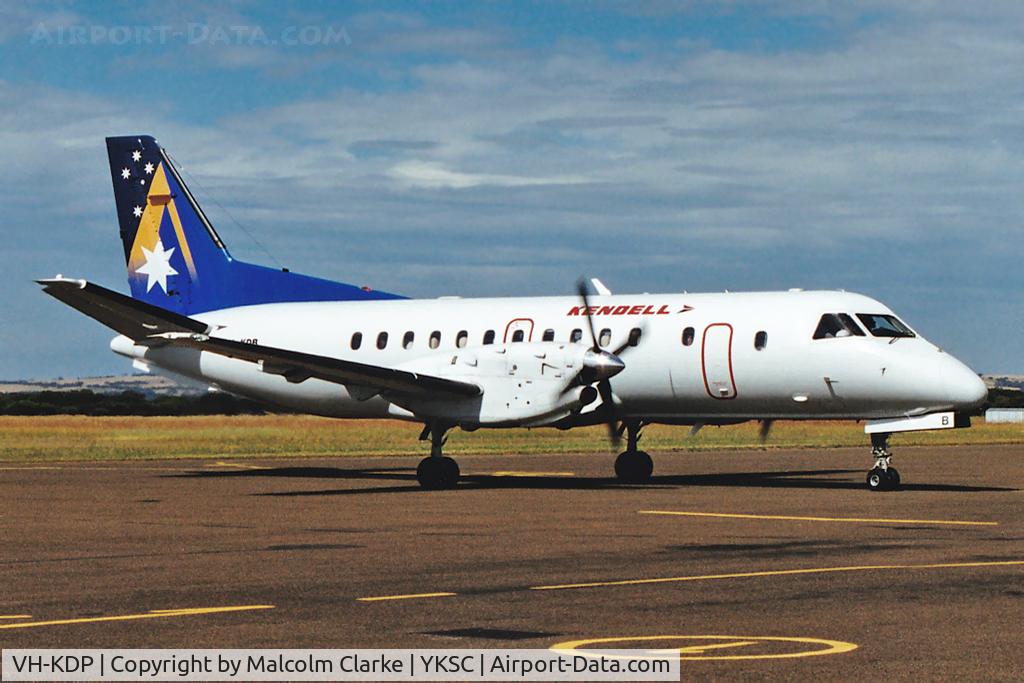 VH-KDP, 1986 Saab 340A C/N 340A-052, Saab 340A of Kendell Airlines at Kingscote Airport, Kangaroo Island, South Australia in October 1999.