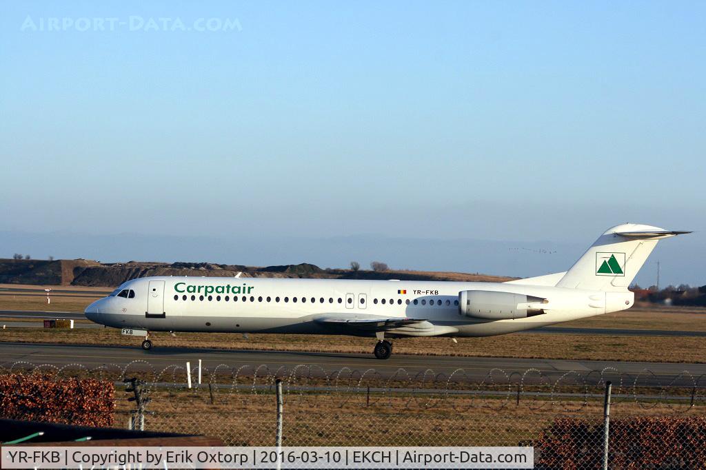 YR-FKB, 1991 Fokker 100 (F-28-0100) C/N 11369, YR-FKB just arrived rw 04L