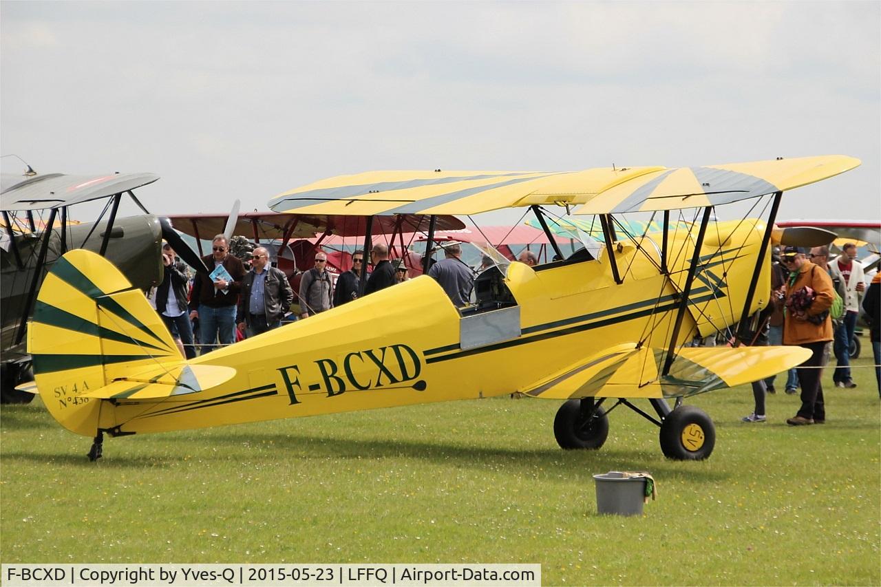 F-BCXD, 1946 Stampe and Vertongen SV-4A C/N 438, Stampe-Vertongen SV-4A, Static display, La Ferté-Alais Airfield (LFFQ) Air show 2015