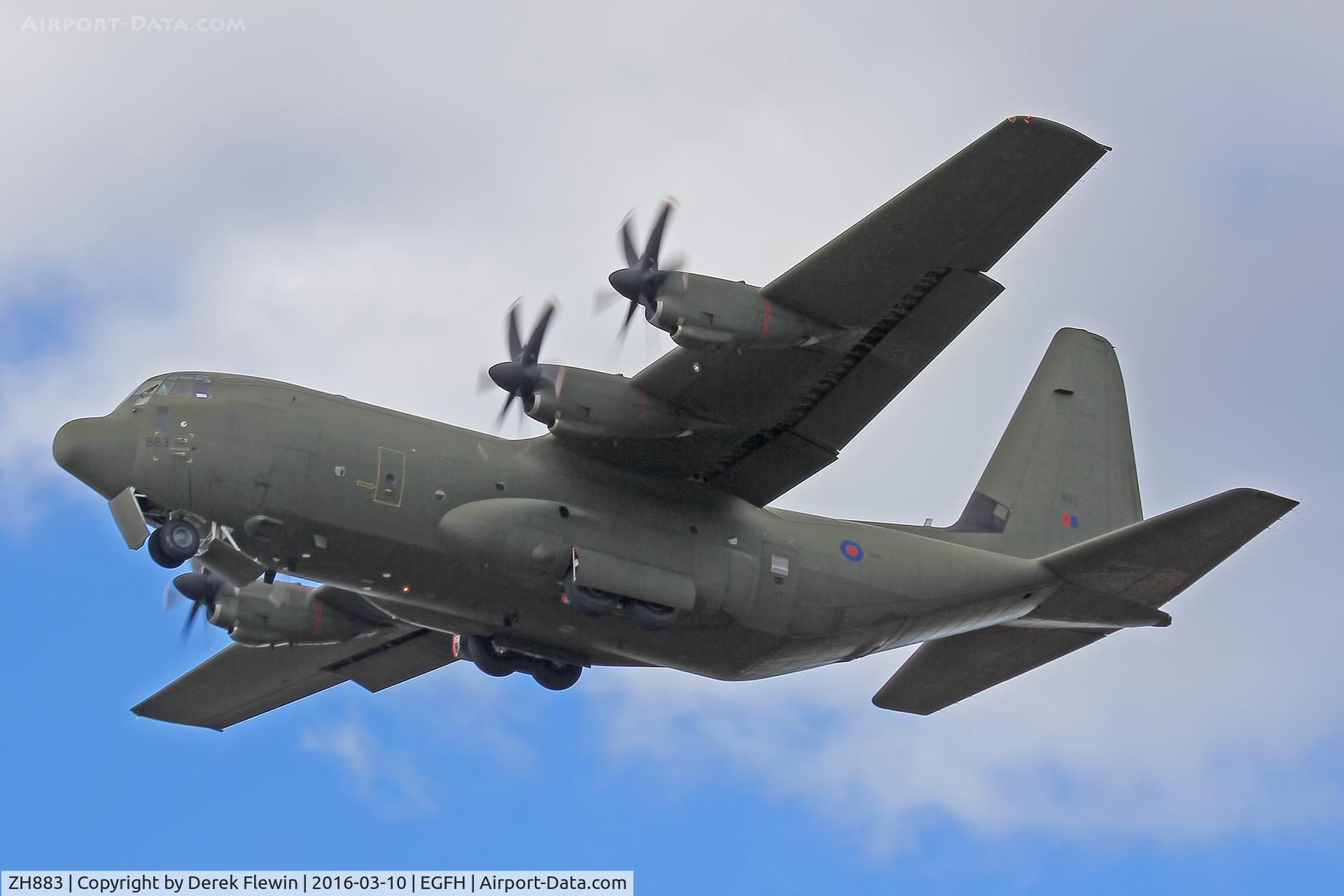 ZH883, 1999 Lockheed Martin C-130J Hercules C.5 C/N 382-5481, C-130J Hercules C.5, 24\30 Sqn RAF Brize Norton based, call sign RRR148, previously N4242N, fly by runway 22.