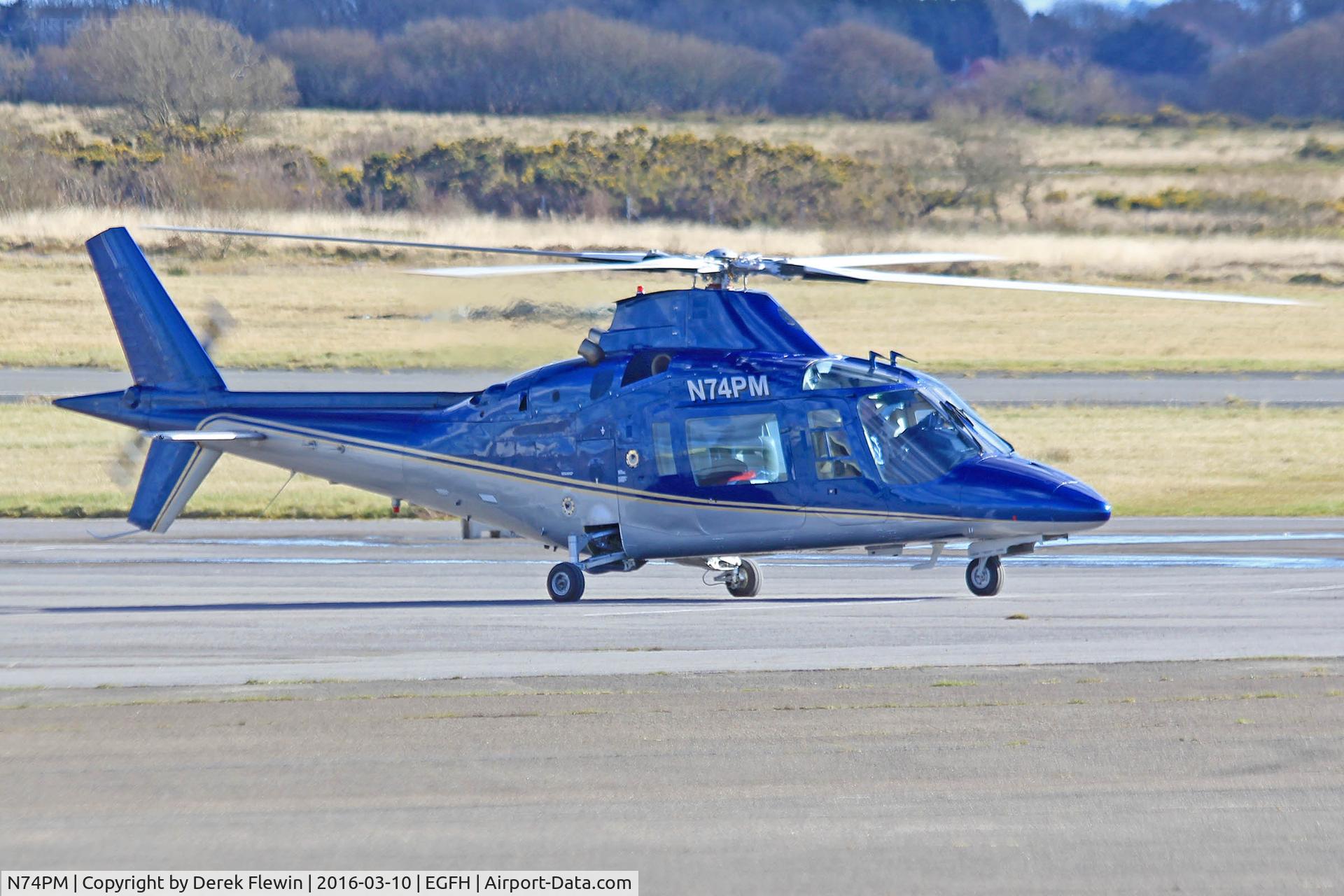 N74PM, 1992 Agusta A-109C C/N 7636, A-109C, Whitegate based, previously I-SEIN, D-HOFP, seen shutting down.
