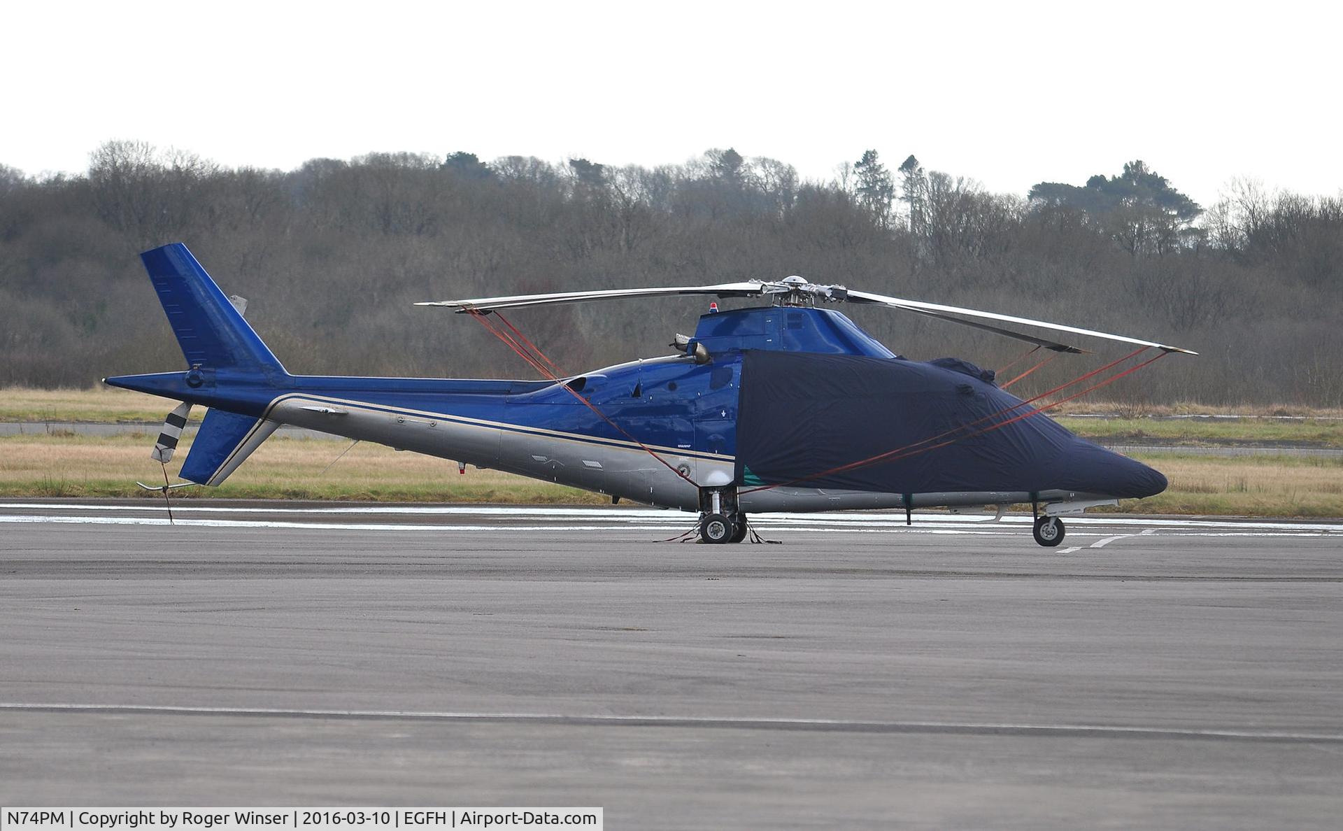 N74PM, 1992 Agusta A-109C C/N 7636, Visiting sleek A-109C helicopter.