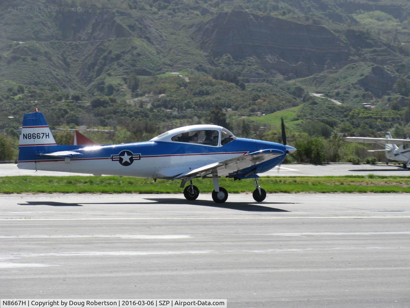N8667H, 1947 North American Navion C/N NAV-4-667, 1947 North American NAVION, Continental IO-520 285 Hp upgrade, landing roll Rwy 22, Young Eagles flight