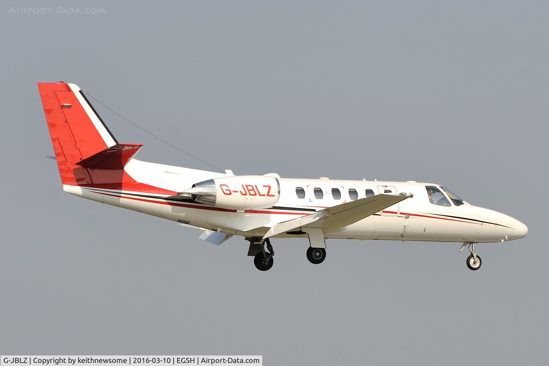 G-JBLZ, 2002 Cessna 550 Citation Bravo C/N 550-1018, Arriving from Luton.