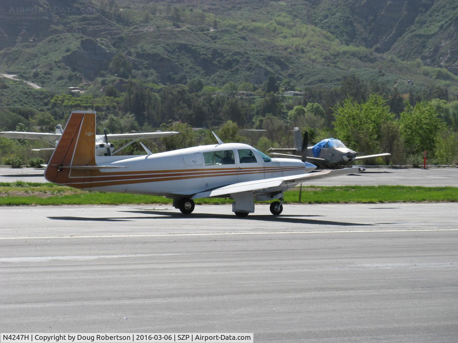 N4247H, 1978 Mooney M20J 201 C/N 24-0680, 1978 Mooney M20J 201, Lycoming IO-360-A3B6D 200 Hp, landing roll Rwy 22