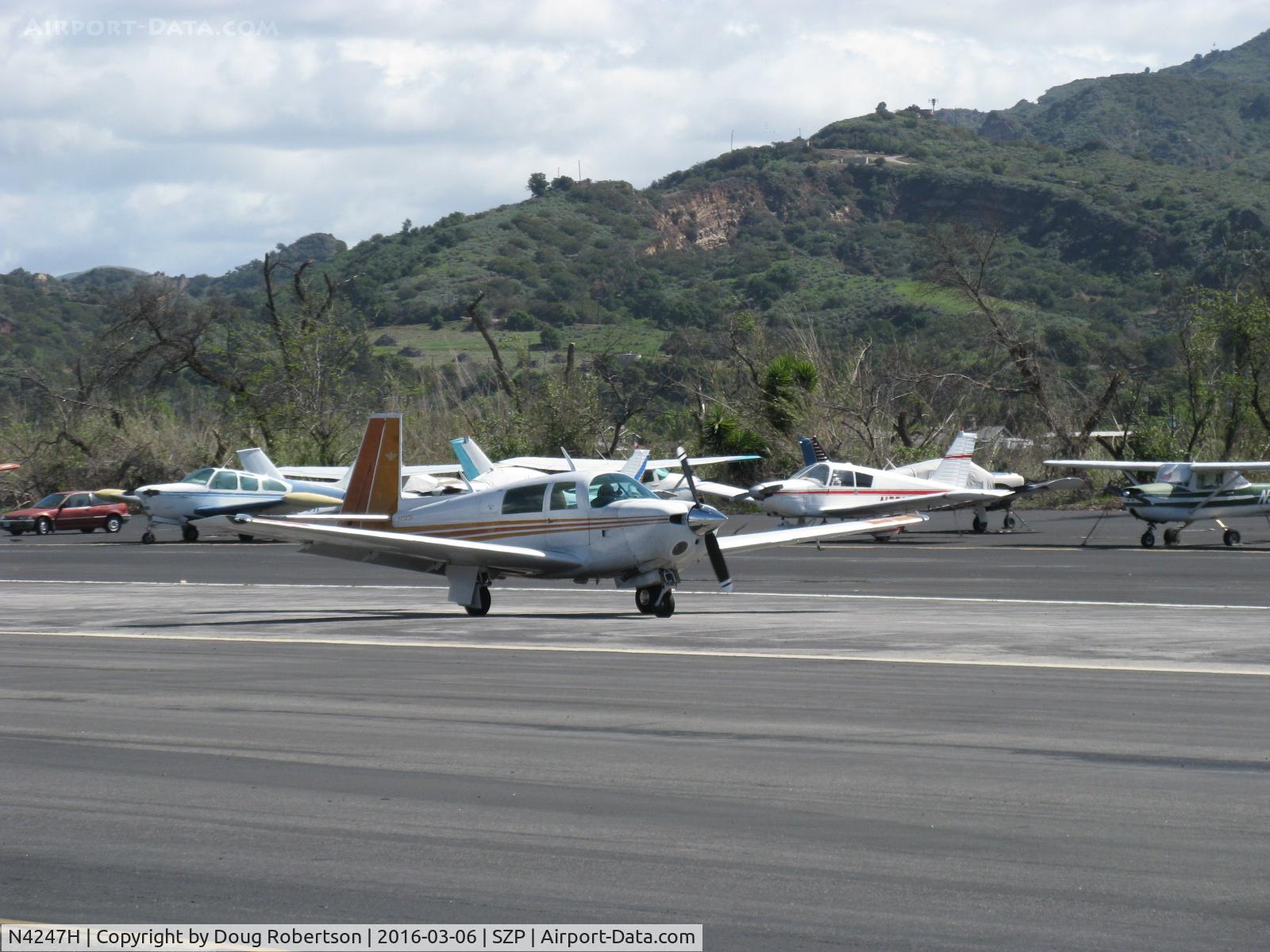 N4247H, 1978 Mooney M20J 201 C/N 24-0680, 1978 Mooney M20J 201, Lycoming IO-360-A3B6D 200 Hp, landing roll Rwy 22