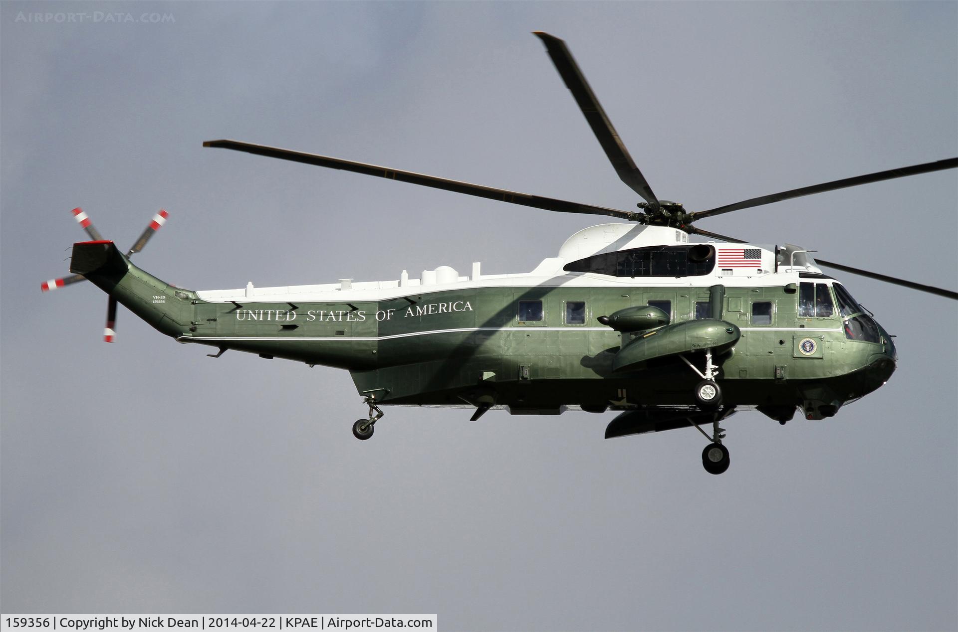 159356, Sikorsky VH-3D Sea King C/N 61730, KPAE, Presidential visit after the population controlling Oso mud slide.