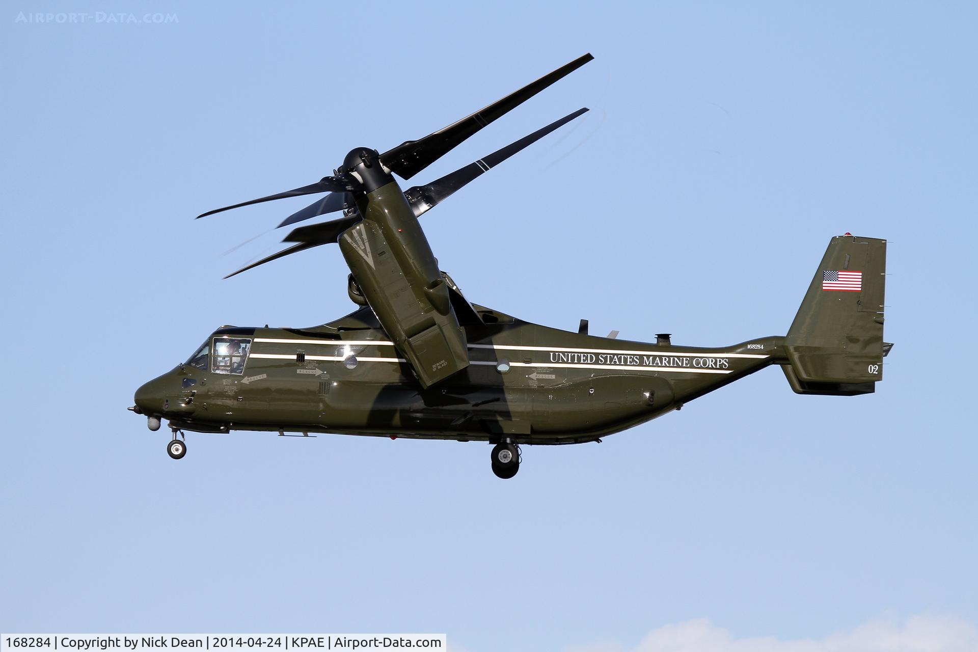 168284, Bell-Boeing MV-22B Osprey C/N D0201, KPAE, departing 2 days after the presidential visit.