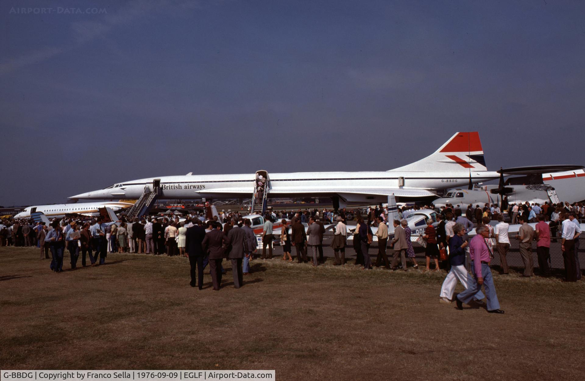 G-BBDG, 1973 BAC Concorde 100 C/N 202, Aerospatiale- BAC Concorde at the Farnborough 1976 Airshow