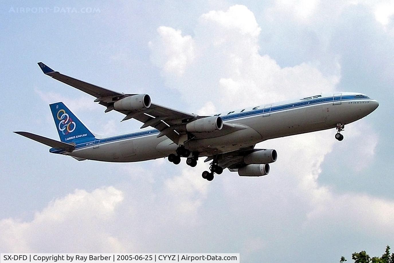 SX-DFD, 1999 Airbus A340-313 C/N 292, Airbus A340-313X [292] (Olympic Airlines) Toronto-Pearson International~C 24/06/2005