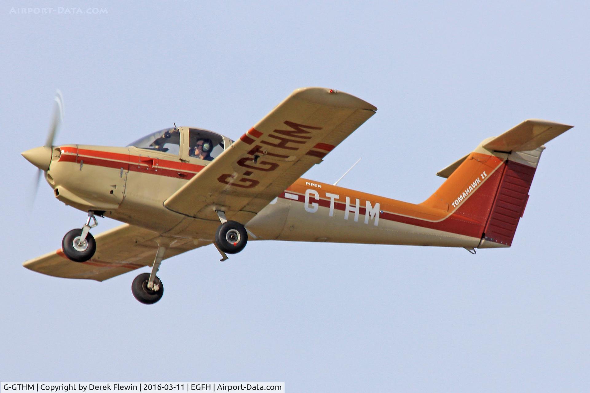 G-GTHM, 1981 Piper PA-38-112 Tomahawk Tomahawk C/N 38-81A0171, Tomahawk, latest addition to Cambrian Flying Clubs's Fleet, previously N91338, departing runway 22 for circuits.
