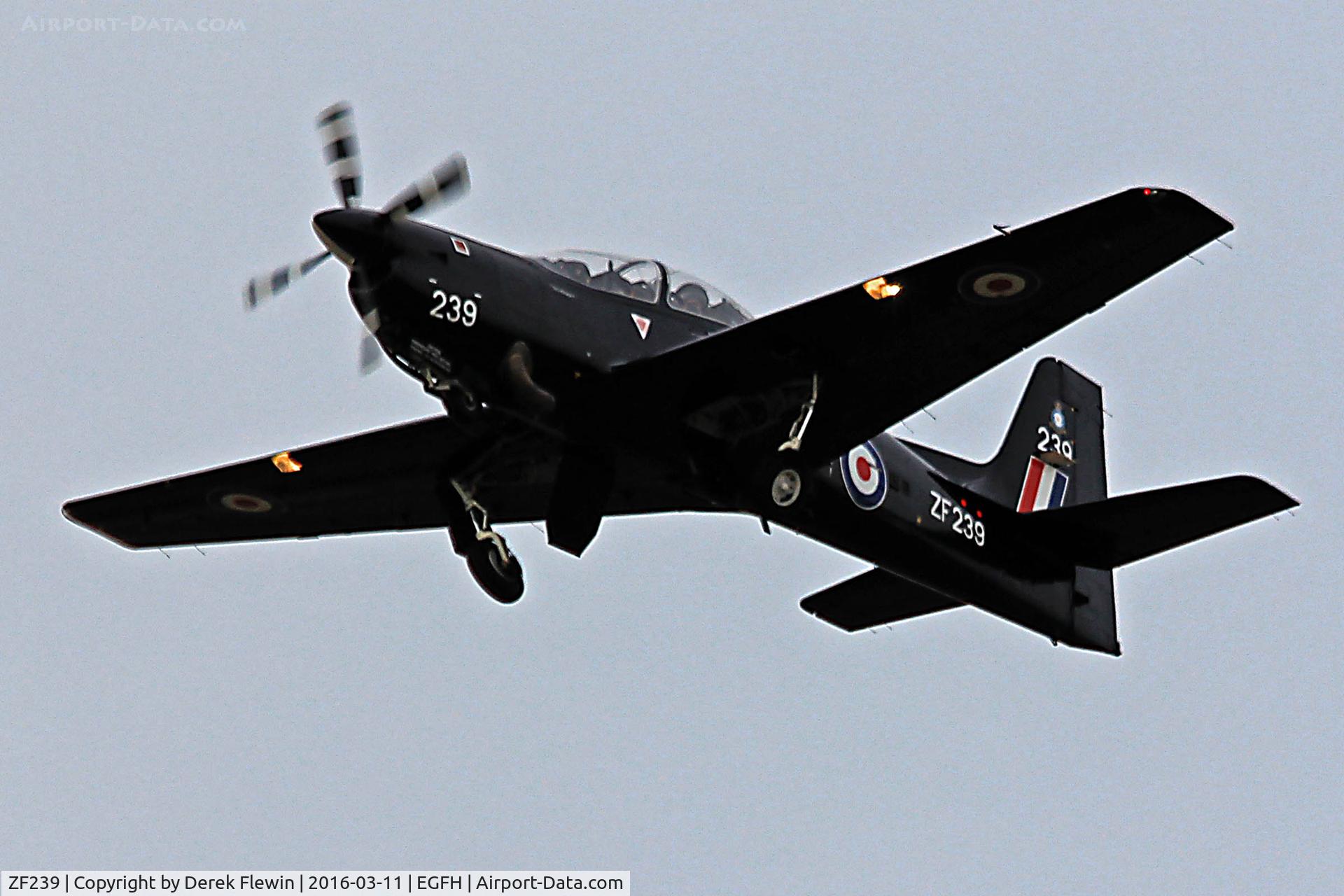 ZF239, 1990 Short S-312 Tucano T1 C/N S041/T39, Tucano T1, coded 239, 1 FTS, RAF Linton-on-Ouse based, simulated bird strike runway 22.