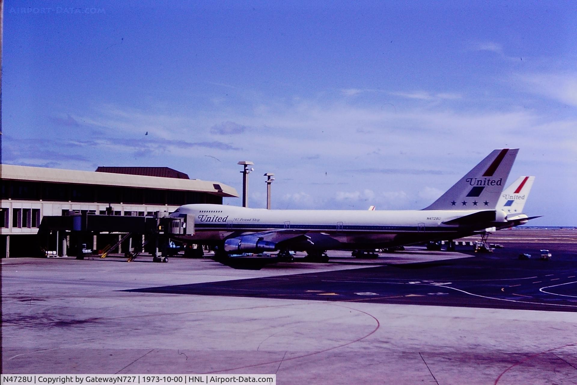 N4728U, Boeing 747-122 C/N 19925, At HNL.