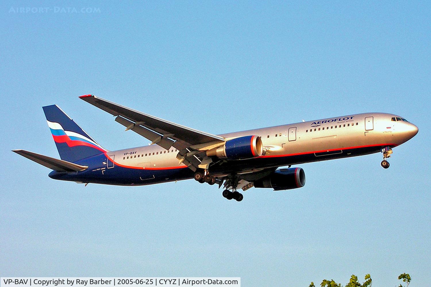 VP-BAV, 1999 Boeing 767-36N C/N 30107, Boeing 767-36NER [30107] (Aeroflot Russian Airlines) Toronto-Pearson International~C 25/06/2005