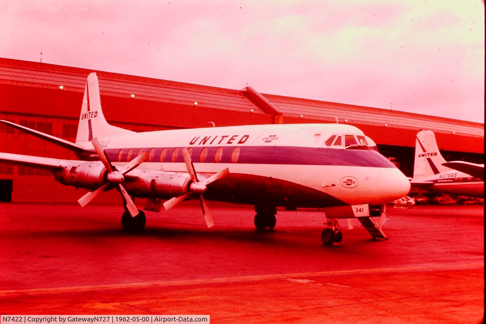 N7422, 1956 Vickers Viscount 745D C/N 120, wfu June, 1968, then to California Airmotive same month. Scrapped KSBA, November, 1973.