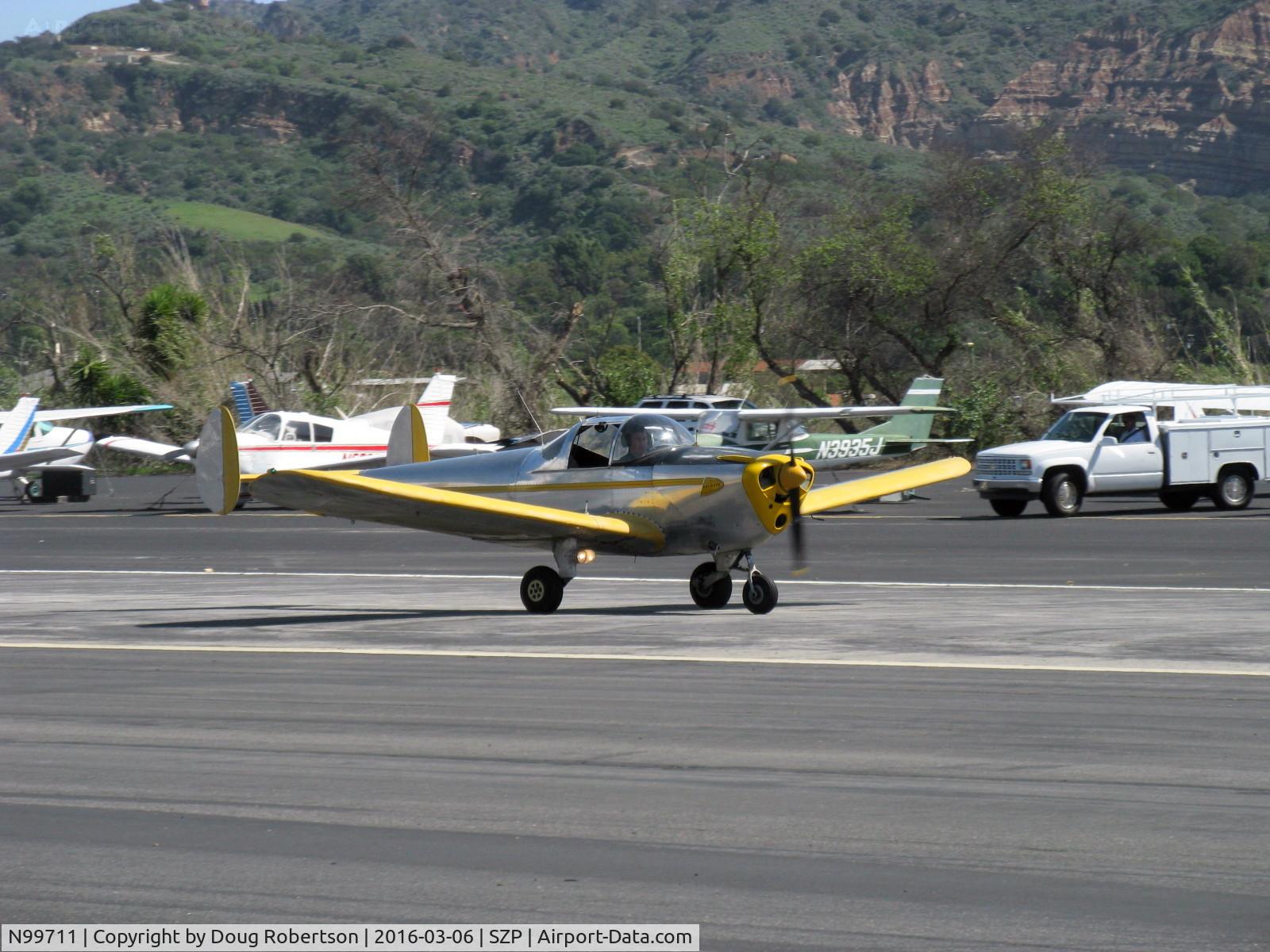 N99711, 1946 Erco 415D Ercoupe C/N 2334, 1946 ERCO Ercoupe 415-D Continental O-200 100 Hp upgrade, landing roll Rwy 22