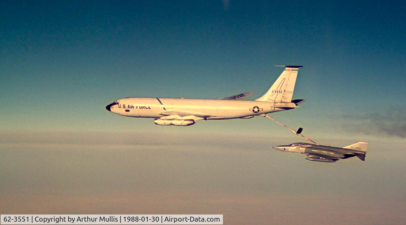 62-3551, 1962 Boeing KC-135A Stratotanker C/N 18534, Photographed while refueling RF-4C's of the Idaho ANG in 1988 while returning from Alaska.