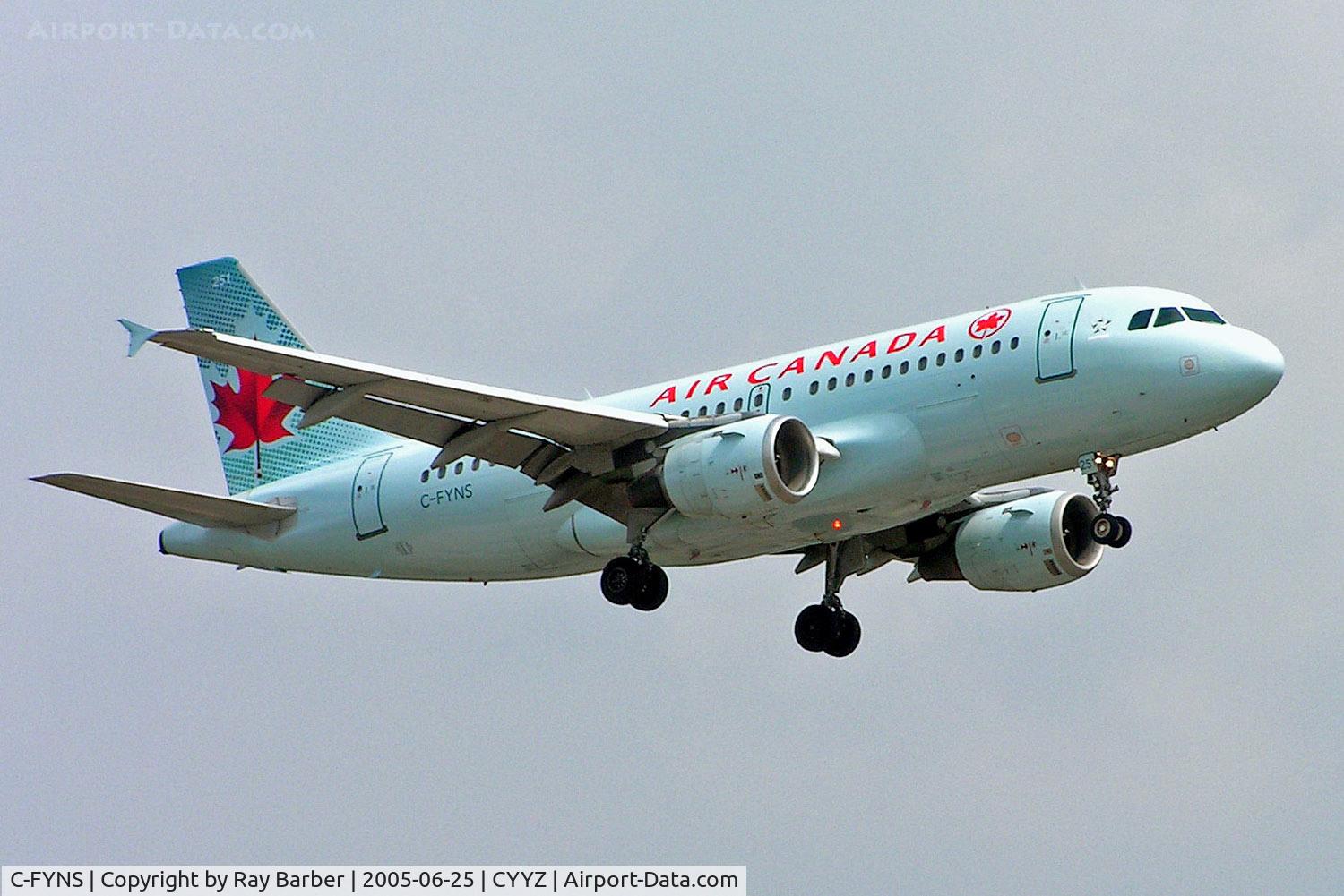 C-FYNS, 1997 Airbus A319-114 C/N 572, Airbus A319-114 [0572] (Air Canada) Toronto-Pearson International~C 25/06/2005