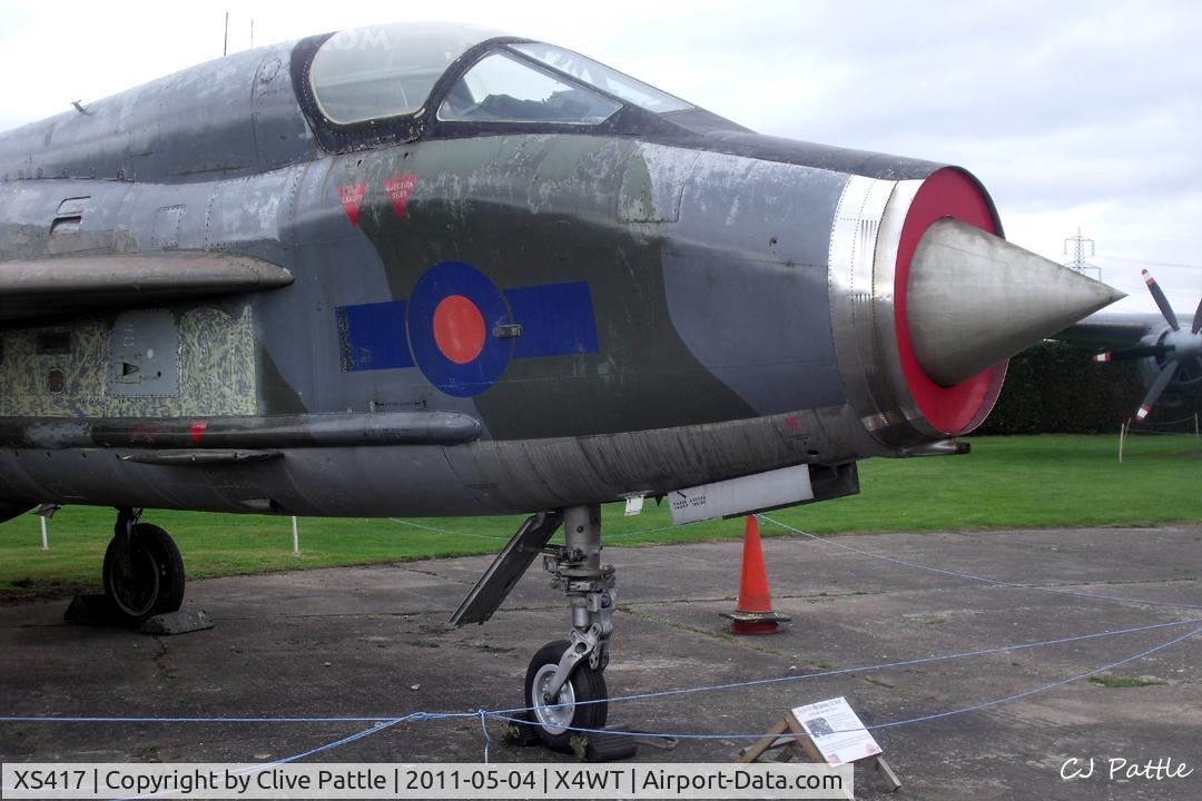 XS417, 1964 English Electric Lightning T.5 C/N 95002, On external display at the Newark Air Museum, Winthorpe, Nottinghamshire. X4WT