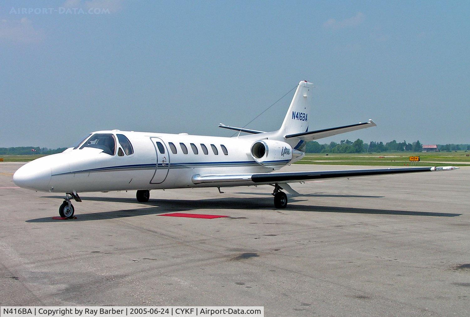 N416BA, 1996 Cessna 560 Citation Ultra C/N 560-0359, Cessna Citation Ultra [560-0359] Kitchener-Waterloo Regional~C 24/06/2005